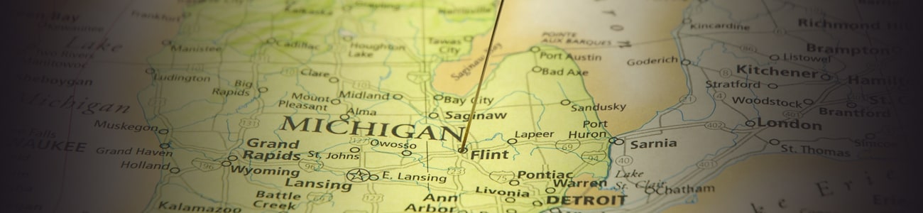 Banner picture of michigan on a paper map