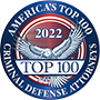 Top 100 Badge from America's Top 100 Criminal Defense Attorneys